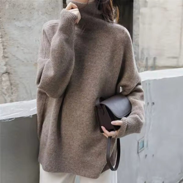 Mongolian High Neck 100% Pure Knit Pullover Top