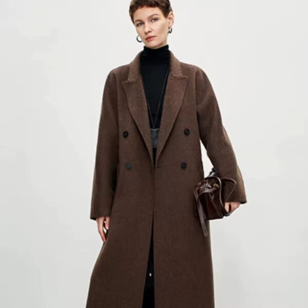 Supplier High Quality Double Faced Wool Long Coats for Ladies