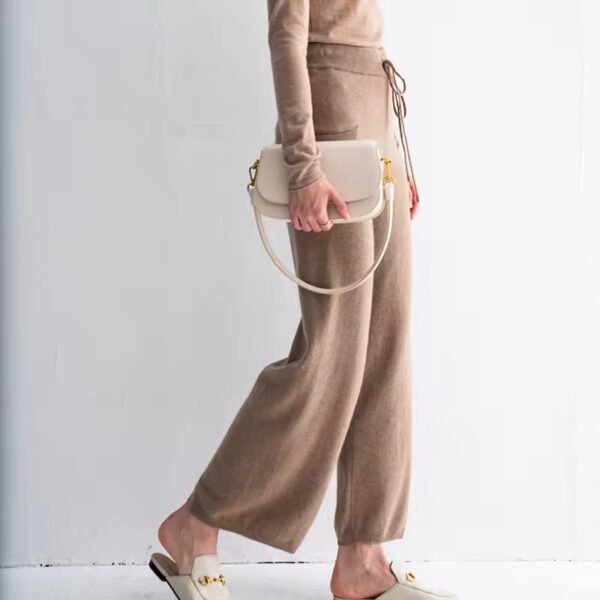 Casual Knit Loose Pants with Pocket - Image 3