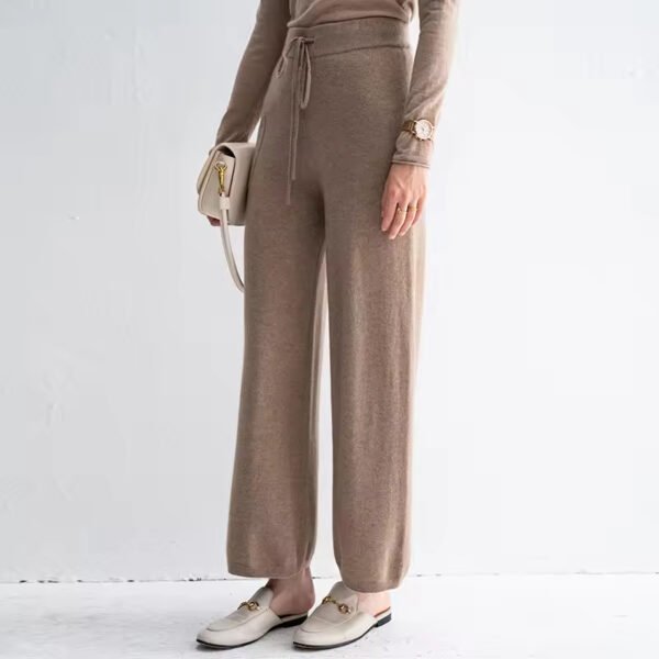 Casual Knit Loose Pants with Pocket - Image 2