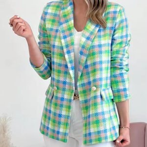 Women Plaid Jacket Coat